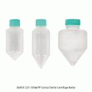 Biofil® 225~500㎖ PP Conical Sterile Centrifuge Bottle, up to 7,500xg<br>With Moulded Graduation, Autoclavable, 멸균/눈금 코니칼 원심관(병)