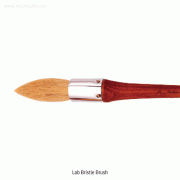 Lab Bristle Brush for Cleaning Balance, Round, 28 & 30cm<br>Wood handle with metal ferrule, 랩 브러쉬, 저울 세정용