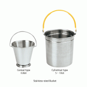 Stainless-steel Bucket, Conical-type and Cylindrical-type, 0.8~10 Lit<br>With Stainless-steel Lid & Color Coated Lid, 스테인리스 버킷