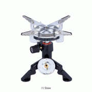 Kovea® Butane Gas Stove, Piezo-electric Auto-ignition<br>With Cylinder- & Screw-type Gas Connector, 오토 가스 스토브, 압전 자동점화