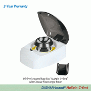 DAIHAN® 6-Place Hi-Quality Mini-microcentrifuge Set “CF-6”, Max. 5,500 rpm, Rapidly Stop Spin-motion for Safety<br>With Circular Fixed-Angle Rotor for 6×0.2/0.5/1.5/2.0㎖ Tubes and Strip Rotor for 2×0.2㎖ PCR 8-tubes Strips/16×0.2㎖ PCR Tubes<br>미니-마이크로 원심분리