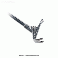Bochem® Buret and Thermometer Clamp, AUTOMATIC with Shaft. 0~25mm Grip<br>With Self-Closing, Aluminum/Chrom Plated, 뷰렛 및 온도계 클램프,“ 자동그립”형