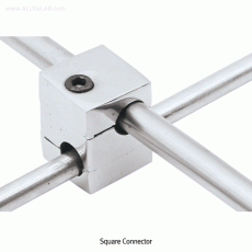 Square Connector, Φ12~14mm Grip, Zinc-diecasting<br>For 90˚or 0~360˚angle Connection, Chrome-plated, 4각 커넥터