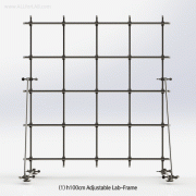 SciLab® Adjustable Φ12.7mm Stainless-steel Lab-Frame<br>Height 100 & 140cm, Floor or Wall-Mountable, 조립식 실험용 프레임