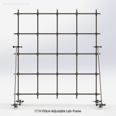 SciLab® Adjustable Φ12.7mm Stainless-steel Lab-Frame<br>Height 100 & 140cm, Floor or Wall-Mountable, 조립식 실험용 프레임