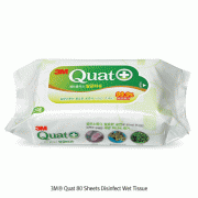 3m® quat 80 Sheets disinfect wet tissue, 99.9% Germ Removal, Weak Acid<br>With On-Off Sticker, Excellent for Disinfection and Safety, Wet 80매 살균티슈