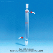 SciLab® Glass Liebig Condenser, Safety “Screw-On” PP Connections & Joints<br>With Interchangeable-Safety PP Screw GL14 Hose Connector and Joint, “Safety-model”, 리비히/직관 냉각기