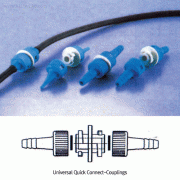 DURAN® Universal Quick Connect-Coupling, POM, for Tubings<br><Germany-Made> 분리형 만능 커넥터, KK 모델, KECK® 플라스틱 신속연결 커플링