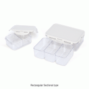LOCK&LOCK® PCT Sectional Container, Rectangular, 110℃, 350 & 1,000㎖<br>Ideal for Microwave Oven·Sampling·Storage, with Safety Locking Lid, PCT 칸분리형 밀폐 용기