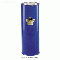 KGW® Cylindrical Dewar Flask, Low and Tall Form, 100~8,000㎖<br>Ideal for Liquid Nitrogen LN2, Dry Ice CO2, etc., with Blue Aluminum Case, <Germany-Made> 원통형 드와 플라스크