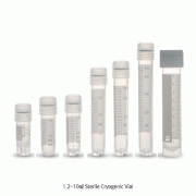 Simport® CryovialTM 1.2~10㎖ Sterile Cryogenic Vial, PP, with Graduation<br>With Silicone-washer Seal & External Screwcap, CryoVial® T310, -196℃+121℃<br>눈금부 멸균 냉동 바이알, 외부 스크류 캡 & 실리콘 워셔링 씰