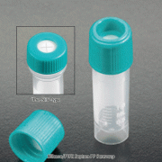 Simport® Silicone/PTFE Septum PP Screwcap, “Pre-Slit” Pierceable Septum Opentop Screw Cap<br>For All Micrewtubes®, with Silicone O-Ring, Silicone/PTFE 셉튬 PP스크류캡, 모든 마이크로튜브 공용