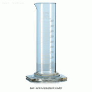 DURAN® Low-form Graduated Cylinder, Class B, Good Stability, 10~2,000㎖<br>With Hexagonal Base & White Enamel Graduation, Boro-glass 3.3, <Germany-Made> 단형 메스실린더