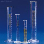 Kartell® PMP Cylinder, Class B, Pentagon-base, 0℃~150℃, 10~2,000㎖<br>With Mould- & Blue Mould-Graduation, ISO/DIN, <Italy-Made> PMP 메스실린더, B-급