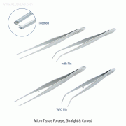 Hammacher® Premium Micro Tissue Forceps, WironitTM Special Non-magnetic/Rust-free Stainless-steel, Medicaluse<br>L105 & 115mm, with Teethed, Sterilizable, With or without Pin, <Germany-Made> 프리미엄 마이크로 티슈 포셉/핀셋, 독일제 의료용, 비자성/비부식 특수스텐