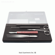 Hammacher® Premium Basic Experiments Set, WironitTM & Rustproof Stainless-steel , “HSO128.00”<br>For Biologist, 5-Instrument in Plastics Case, Highest Elasticity and Toughness, <Germany-Made> 프리미엄 생물학용 기본 실험 세트, 독일제, 비부식