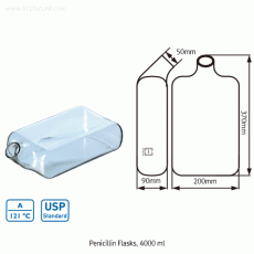 DURAN® Penicillin Flask, 4,000㎖<br>With Angled Neck, 페니실린 플라스크