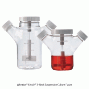 Wheaton® Celstir® 3-Neck Suspension Culture Flasks, 25~3000㎖<br>With Teflon Impeller·Screwcap·Lid, ASTM/USP, 3구 서스펜션 컬처 플라스크