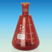 “witeg” Premium 24/40 Amber Erlenmeyer Flask, Good for UV Protection, 100~1,000㎖<br>With Graduation·Boro-glass 3.3, <Germany-Made> 갈색 조인트 삼각 플라스크