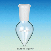 SciLab® Pear-Shaped Flask, with ASTM & DIN Joint, 25~100㎖<br>Ideal for Semi Micro Distillation, Boro-glass 3.3, 조인트부 피어 타입 플라스크