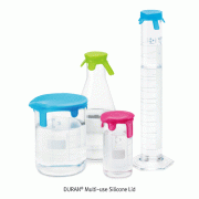 DURAN® Multi-use Silicone Lid, 3 Colors for Identification, S·M·L-size, Autoclavable<br>Ideal for Sealing & Covering Beakers, Cylinders, Flasks &c., -40℃+180℃, 범용 실리콘 커버