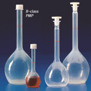 Kartell® PMP B-Class Volumetric Flask, with GL-Screwcap & Stopper, DIN/ISO, 50~1,000㎖<br>With Individually Adjusted Ring-mark, 0℃~150℃ Stable, <Italy-Made> PMP 메스/용량 플라스크, B-급