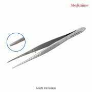 Graefe Iris Forceps, Rust-proof Stainless-steel 410, with Sharp & Ridged-Tip, L105mm, Medicaluse<br>For Frasping and Holding Tissue, Delicate, 그레이프 아이리스 포셉/핀셋, 의료용, 비부식