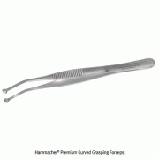 Hammacher Premium Curved Grasping Forceps, WironitTM Special Non-Magnetic Stainless-steel, L145mm, Medicaluse<br>With Flat- & Round-Tip, for Placing Brackets, <Germany-Made> 프리미엄 곡선 그래스핑 포셉/핀셋, 독일제 의료용, 비부식