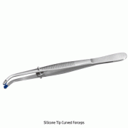 Hammacher® Premium Silicone-tip Curved Forceps, with Adjusting Screw 0~17mm, L160mm, Medicaluse<br>Ideal for Zirconium Works, Stainless-steel 420, Included 5 Pairs of Replacement Silicone-tip, <Germany-Made> 프리미엄 실리콘 팁 곡형 포셉, 독일제 의료용