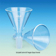 SciLab® Joint 60°Angle Glass Funnel, Φ40~Φ100mm, with ASTM or DIN Joint 14/23, 24/40, 24/29<br>Boro-glass 3.3, 조인트부 글라스 펀넬
