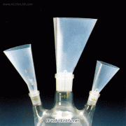 VITLAB® Half-round Funnel, PP, Ideal for Joint Multi-neck Flasks, Φ40~Φ75mm<br>Suitable for Standard Joint(Socket), 0℃~125/140℃, <Germany-Made> PP 1면 평(Flat) 깔때기