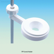 Universal Funnel Holder, PP, for Φ25~Φ150mm Funnels, Fit to Φ8~Φ11mm Rod<br>Made of Polypropylene(PP), -10℃+125/140℃, PP 깔대기 홀더, 대소 펀넬수용