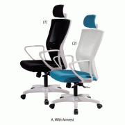 Ergonomic Desk Chair, with Mesh Back and Soft Cushion, Adjustable Height, Swivel, Stable, 600×480×h1030~1110mm<br>Ideal for Office, Laboratory, Home &c., with or without Armrest, with Caster, 사무용 의자/걸상