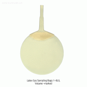 Kartell® Gas Sampling Bag/Balloon, Latex, with Volume-range 1~8Lit<br>Heavy-Duty and Good Flexibility, <Italy-Made> 라텍스 가스 샘플링 백