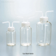 Gas Wash Bottle, Polycarbonate, with PE Cap & Silicone O-Ring, 250~1,000㎖<br>Ideal for Low Temperature, PC 가스 세척병, 저온용에 최적