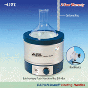 DAIHAN® Aluminum-case Flask Heating Mantle, (1) Basic & (2) Stirring-type, 450℃, 50~30,000㎖<br>With Built-in Temp Controller, with/without Mag-stir Speed Control, with Certi. & Traceability<br>라운드플라스크용 히팅맨틀, 온도 조절기와 Ni-Cr 열선 내장“, 기본형” 및“ 자석교반형”