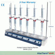 DAIHAN 3 & 6 Places Multiuse Heating Mantle, for 250~1000㎖ Flasks, 450℃, with Certi. & Traceability<br>With Glassware Supporting Rod & Hook, Ideal for Extraction·Reflux·Distillation Applications, Lower Profile<br>3 & 6구 다용도 히팅맨틀, 추출·환류·증류용 등에 적합, 250~1000