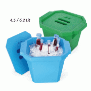 Azlon Ice Bucket, with Lid and Handle, PU-foam, 4.5/6.2 Lit (Full Volume without Lid)<br>Useful for Water-ice·Dry-ice·Salt Solutions, -40℃+90℃ Stable, 4.5/6.2 Lit PU 아이스 버킷