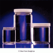 Wheaton® CLEANPACKTM Clear Straight Sided Jars, Short- & Tall-form, 30~1,000㎖<br>Ideal for Large Solid Samples, with Chemical Resistant PP Screwcap, ASTM·EPA·USP, 자 / 大 광구병