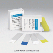 DURAN® Premium Color Fine Slide Glass, 75×25mm, White·Blue·Yellow<br>With 90° Ground-edges, 고품질 컬러 슬라이드 글라스