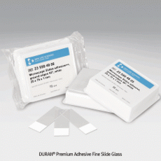 DURAN® Premium Adhesive Fine Slide Glass, 75×25mm, White<br>With 90° Ground-edge, 고품질 코팅 슬라이드 글라스