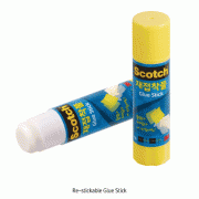 3M Scotch® Re-stickable Glue Stick, Repositionable-type, 8g<br>Ideal for Cardboard·Fabrics·Paper, Non-Toxic and Acid-free, 재접착 풀