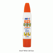 Amos White Craft Glue, High Quality Liquid Glue, Washable, Odorless, 36·74·120g<br>Ideal for Wood·Fabric·Craft Paper, Dry Clear, 목공용 접착제