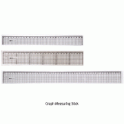 Graph Measuring Stick, Polystyrene, 30 & 50cm<br>With Printed Grid 5mm Spacing, Normal- & Wide-type, 방안직자