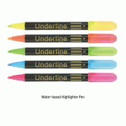 Water-based Highlighter Pen, 4mm Wide Tip<br>With Hanging Hook, 수성 단방향 형광펜