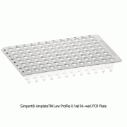 Simport AmplateTM Low Profile 0.1㎖ 96-well PCR Plate, PP, Thin Wall<br>With Black Alphanumeric Grid, Reducing Dead Space, -196℃+121℃, <Canada-Made> PCR 플레이트