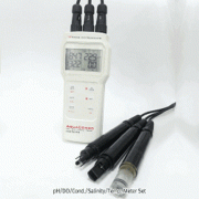 Trans® Precise Portable pH·DO·Conductivity·Salinity·Temp Meter Set, “AquaCOMBO”, Simultaneous Display<br>2~12pH, 0~30ppm(DO), 0~1999㎲, 2~69.9mS, 0~42ppt(Salinity), 0℃~60℃, 정밀 휴대용 멀티 미터