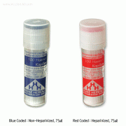 Heinz® Premium MicroHematocrit Capillary Tube, Disposable Glass, Blue & Red-hepa, 75㎕<br>For Blood Taking, Φ1.55×L75mm, 일회용 Micro 헤마토크리트 튜브