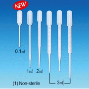 WisdTM Disposable Transfer Pipette, PE, Sterile or Non-sterile, 0.1~3㎖<br>With Molded Graduation, Unbreakable, 눈금부 드로핑 피펫/스포이드