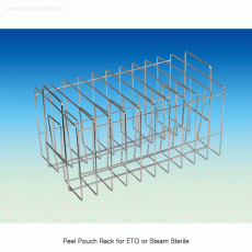 SciLab® Peel Pouch Rack for EO Gas or Steam Sterile, 10-places<br>Ideal for Blood Pouch, Stainless-steel, 10 필 파우치 랙